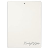 Eenvoudig Elegant Ivoor Wit Script Kalligrafie Naa Klembord (Achterkant)