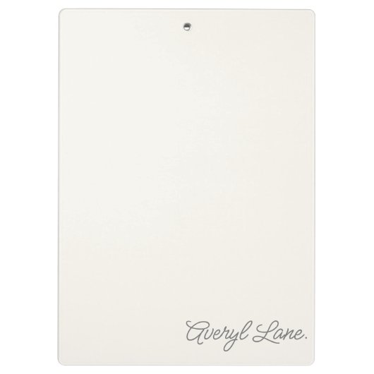 Eenvoudig Elegant Ivoor Wit Script Kalligrafie Naa Klembord (Achterkant)