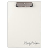 Eenvoudig Elegant Ivoor Wit Script Kalligrafie Naa Klembord (Voorkant)