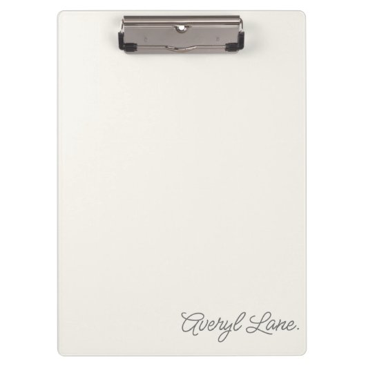 Eenvoudig Elegant Ivoor Wit Script Kalligrafie Naa Klembord (Voorkant)