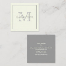 Eenvoudig Elegant Ivory Grey Custom Monogram