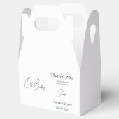 Eenvoudig Elegant Kalligrafie Baby shower Bedankdoosjes (Geopend)