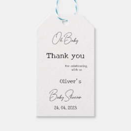 Eenvoudig Elegant Kalligrafie Baby shower Cadeaulabel