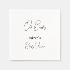 Eenvoudig Elegant Kalligrafie Baby shower Servet