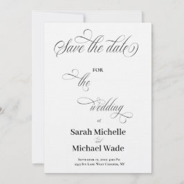 Eenvoudig Elegant Kalligrafie Schrift Bewaar de da Kaart