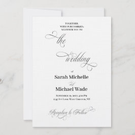Eenvoudig Elegant Kalligrafie Schrift Huwelijk Kaart