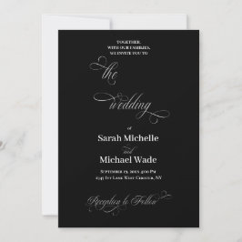 Eenvoudig Elegant Kalligrafie Schrift Huwelijk Kaart