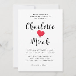 Eenvoudig Elegant Kalligrafie Schrift Huwelijk  Kaart