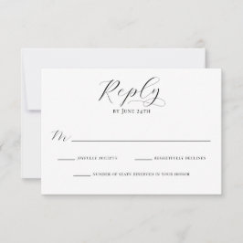 Eenvoudig Elegant Kalligrafie Schrift Moderne Brui RSVP Kaartje