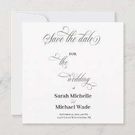 Eenvoudig Elegant Kalligrafie Schrift Stuur de dat Save The Date