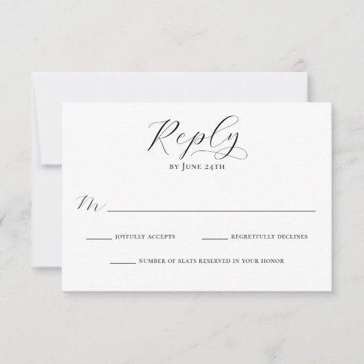 Eenvoudig Elegant Kalligrafie Script Modern Bruilo RSVP Kaartje (Voorkant)