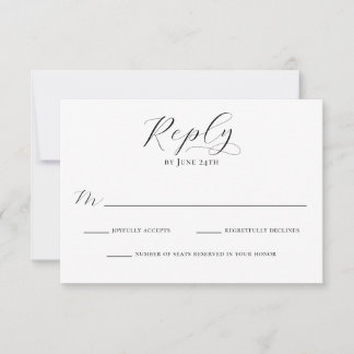 Eenvoudig Elegant Kalligrafie Script Modern Bruilo RSVP Kaartje