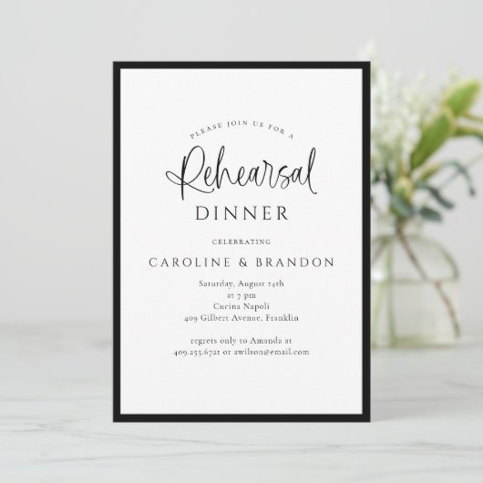 Eenvoudig Elegant Kalligrafie Script Repetitie Din Kaart (Staand voorkant)