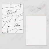 Eenvoudig elegant kalligrafiemanuscript dank u notitiekaartje (Voorkant / Achterkant)