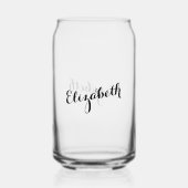 Eenvoudig elegant kalligrafiescript Chic Monogramm Blikvorm Glas (Achterkant)