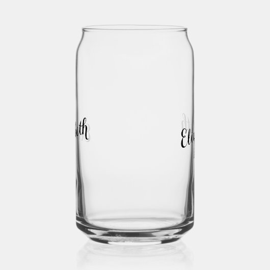 Eenvoudig elegant kalligrafiescript Chic Monogramm Blikvorm Glas (Rechts)