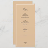 Eenvoudig Elegant kasjmier beige met rand Menu (Voorkant / Achterkant)