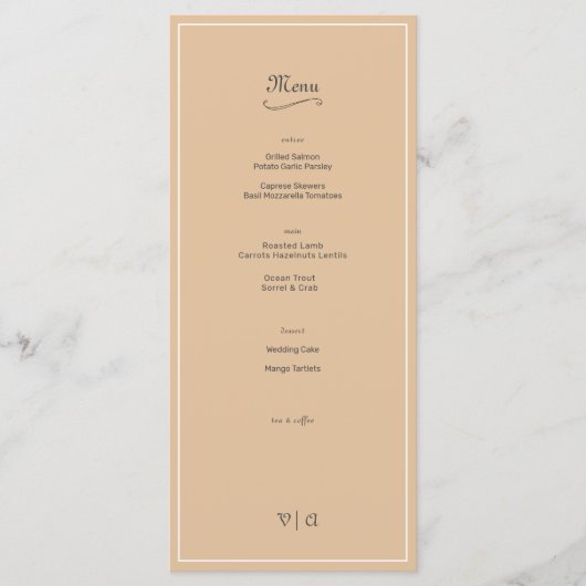 Eenvoudig Elegant kasjmier beige met rand Menu (Voorkant)