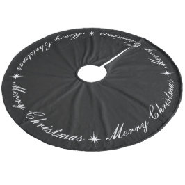 Eenvoudig elegant kerst, zwart, wit fleece kerstboom rok