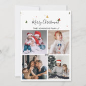 Eenvoudig elegant kerstboompatroon  feestdagenkaart (Voorkant)