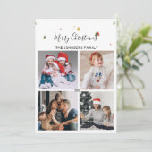 Eenvoudig elegant kerstboompatroon  feestdagenkaart (Staand voorkant)