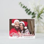 Eenvoudig Elegant Kerstfeest FHOTO Greeting Holida Briefkaart (Staand voorkant)