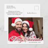 Eenvoudig Elegant Kerstfeest FHOTO Greeting Holida Briefkaart (Voorkant / Achterkant)
