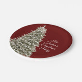 Eenvoudig elegant kerstfeest met kerstmis papieren bordje (Gekanteld)