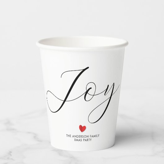 Eenvoudig Elegant Kerstfeest Papieren Bekers (Achterkant)