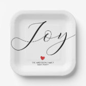 Eenvoudig Elegant Kerstfeest Papieren Bordje (Voorkant)