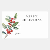 Eenvoudig Elegant Kerstmis Botanische Gift Label (Voorkant)