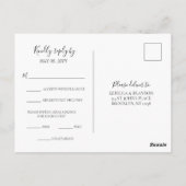 Eenvoudig elegant keuzevrijheid RSVP Weddenschap Briefkaart (Achterkant)