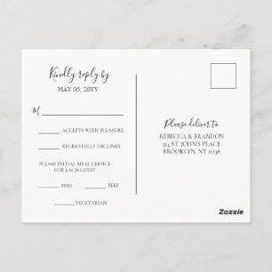 Eenvoudig elegant keuzevrijheid RSVP Weddenschap Briefkaart