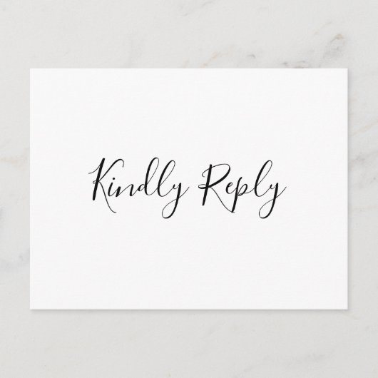 Eenvoudig elegant keuzevrijheid RSVP Weddenschap Briefkaart (Voorkant)