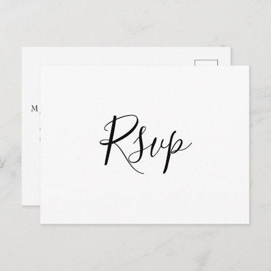 Eenvoudig elegant keuzevrijheid RSVP Weddenschap Briefkaart (Voorkant / Achterkant)