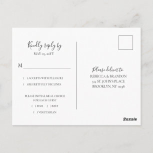 Eenvoudig elegant keuzevrijheid RSVP Weddenschap Briefkaart