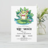 Eenvoudig Elegant Kikker Baby shower Kaart (Staand voorkant)