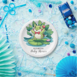 Eenvoudig Elegant Kikker Baby shower Papieren Bordje