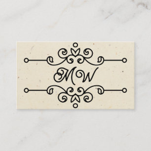 Eenvoudig Elegant Klasse Bloemrijke Monogram Vi Visitekaartje