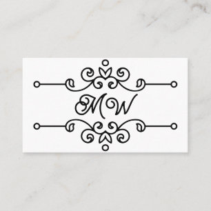 Eenvoudig Elegant Klasse Bloemrijke Monogram Vinta Visitekaartje