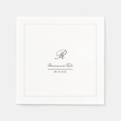 Eenvoudig Elegant Klassiek Bruiloft Monogram Servet (Voorkant)