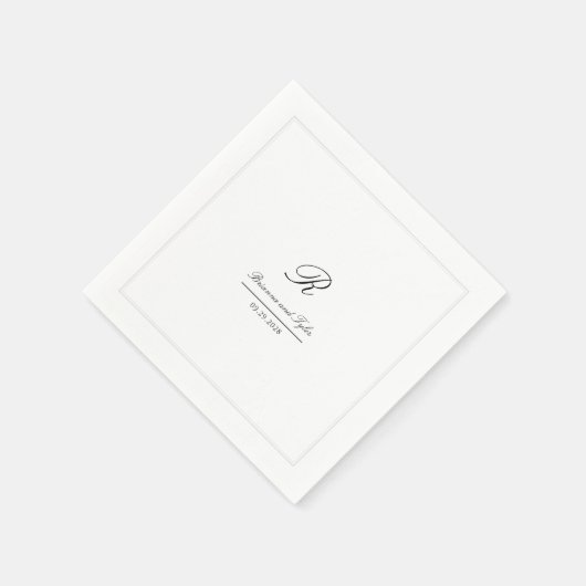 Eenvoudig Elegant Klassiek Bruiloft Monogram Servet (Hoek)