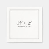 Eenvoudig Elegant Klassiek Bruiloft Monogram Servet (Voorkant)