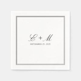 Eenvoudig Elegant Klassiek Bruiloft Monogram Servet