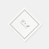 Eenvoudig Elegant Klassiek Bruiloft Monogram Servet (Hoek)