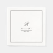 Eenvoudig Elegant Klassiek Bruiloft Monogram Servet (Voorkant)