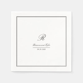 Eenvoudig Elegant Klassiek Bruiloft Monogram Servet