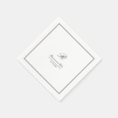 Eenvoudig Elegant Klassiek Bruiloft Monogram Servet (Hoek)