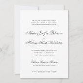 Eenvoudig elegant klassiek, formeel kalligrafiehuw kaart (Voorkant)