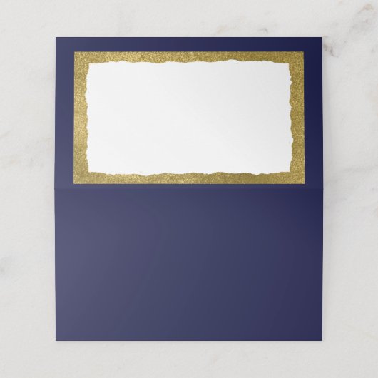 Eenvoudig Elegant Klassiek Goud Blauw Feest Evenem Plaatskaartje (Buitenkant ongevouwen)